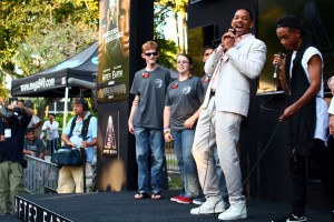 Elizabeth with Will and Jaden Smith