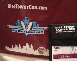 Dice Tower Con game bag and badge lanyard